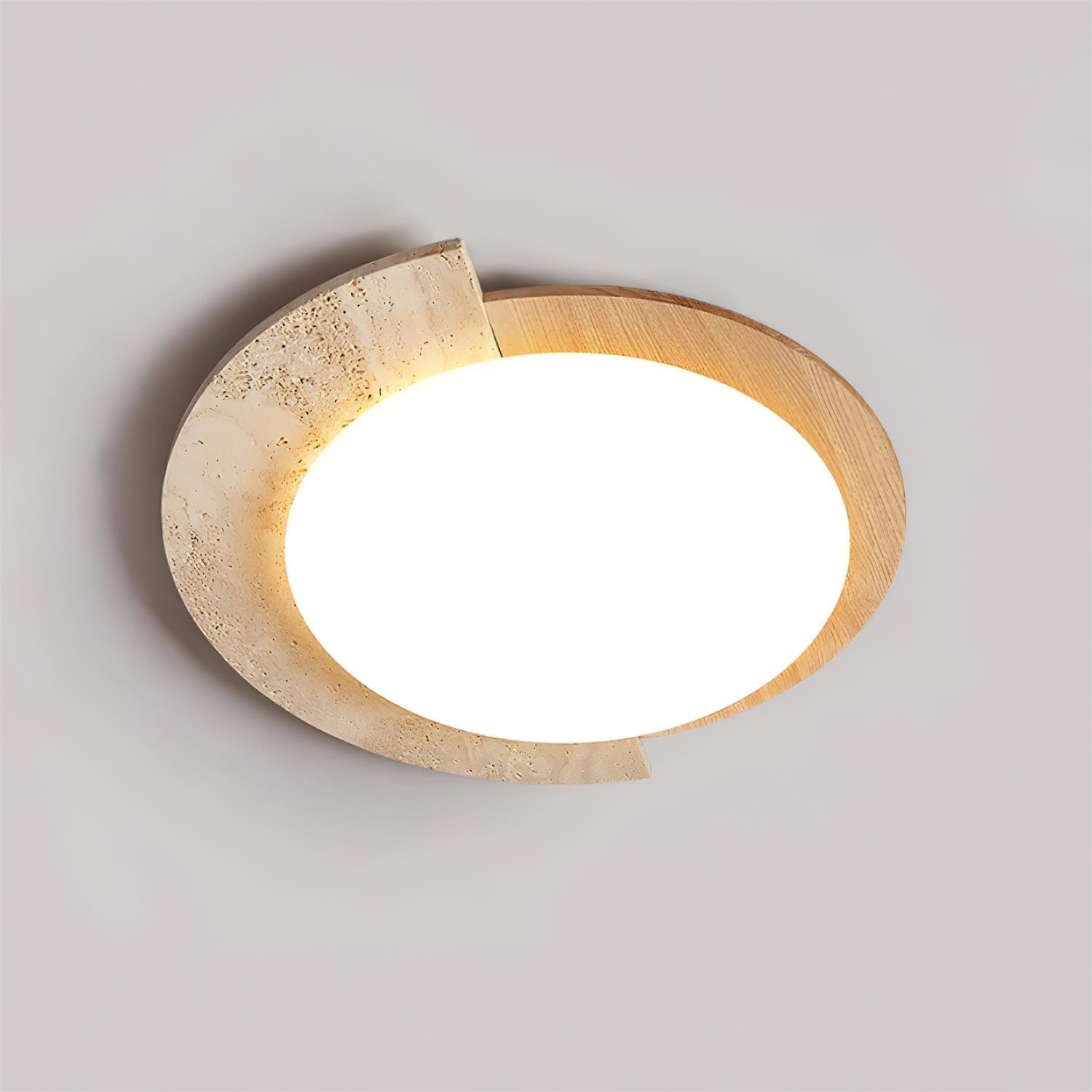 Ritta Travertine Oval LED Ceiling Light - Neutral Decor