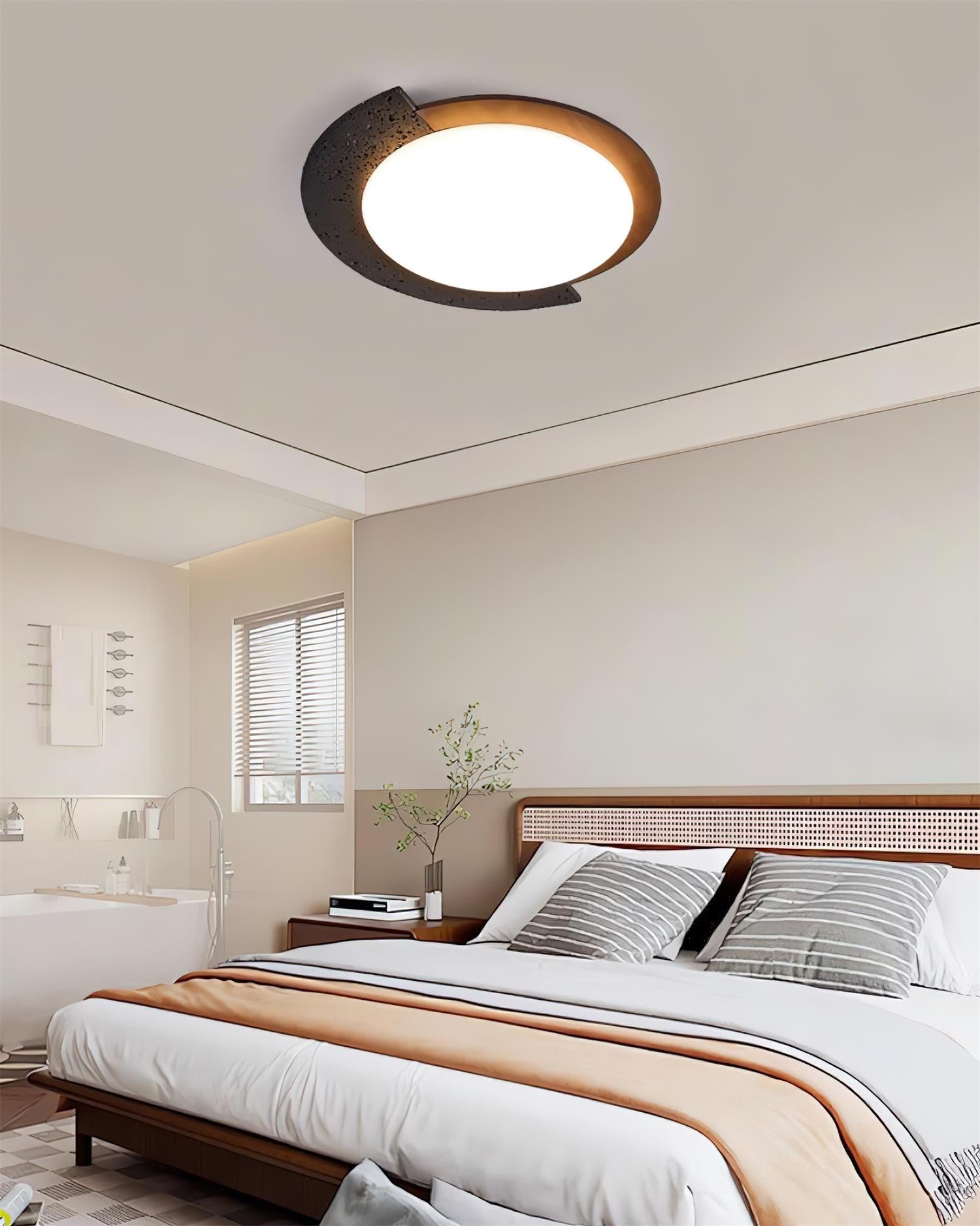 Ritta Travertine Oval LED Ceiling Light - Neutral Decor