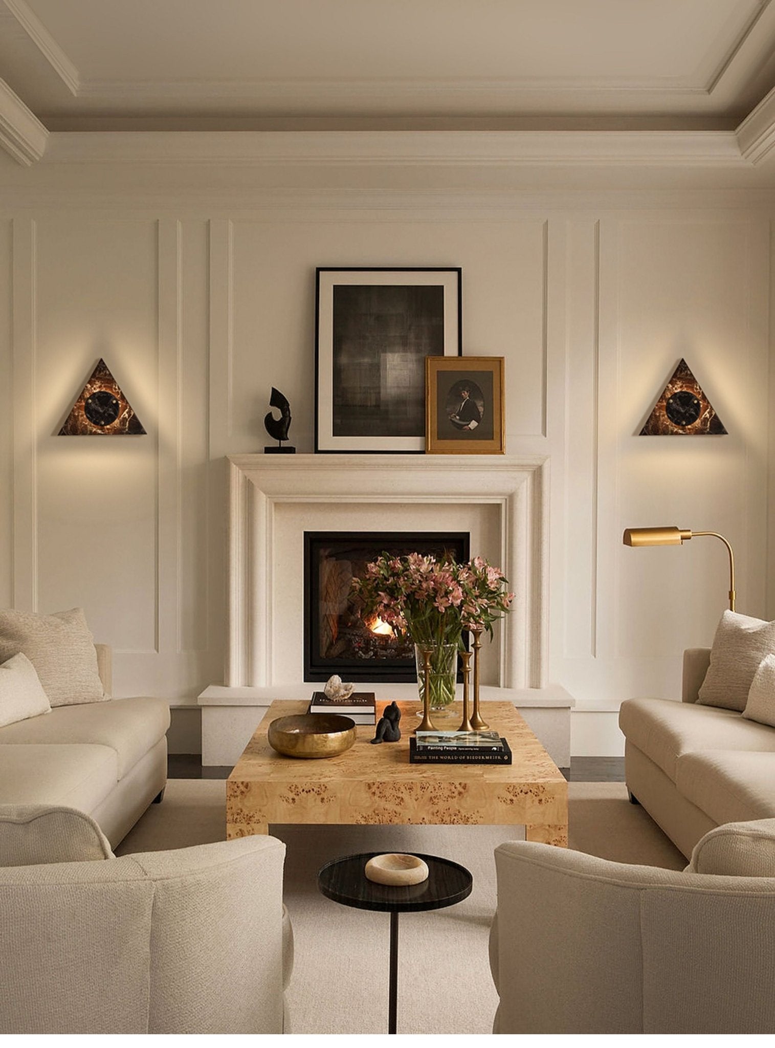 Pyramid Rustic Marble Wall Light