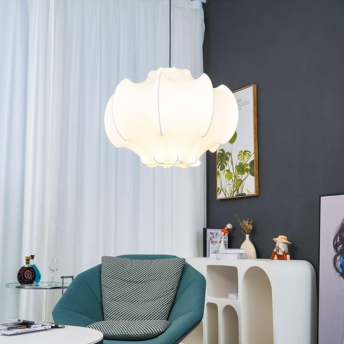 Lotus Minimalist Silk Pendant Lamp
