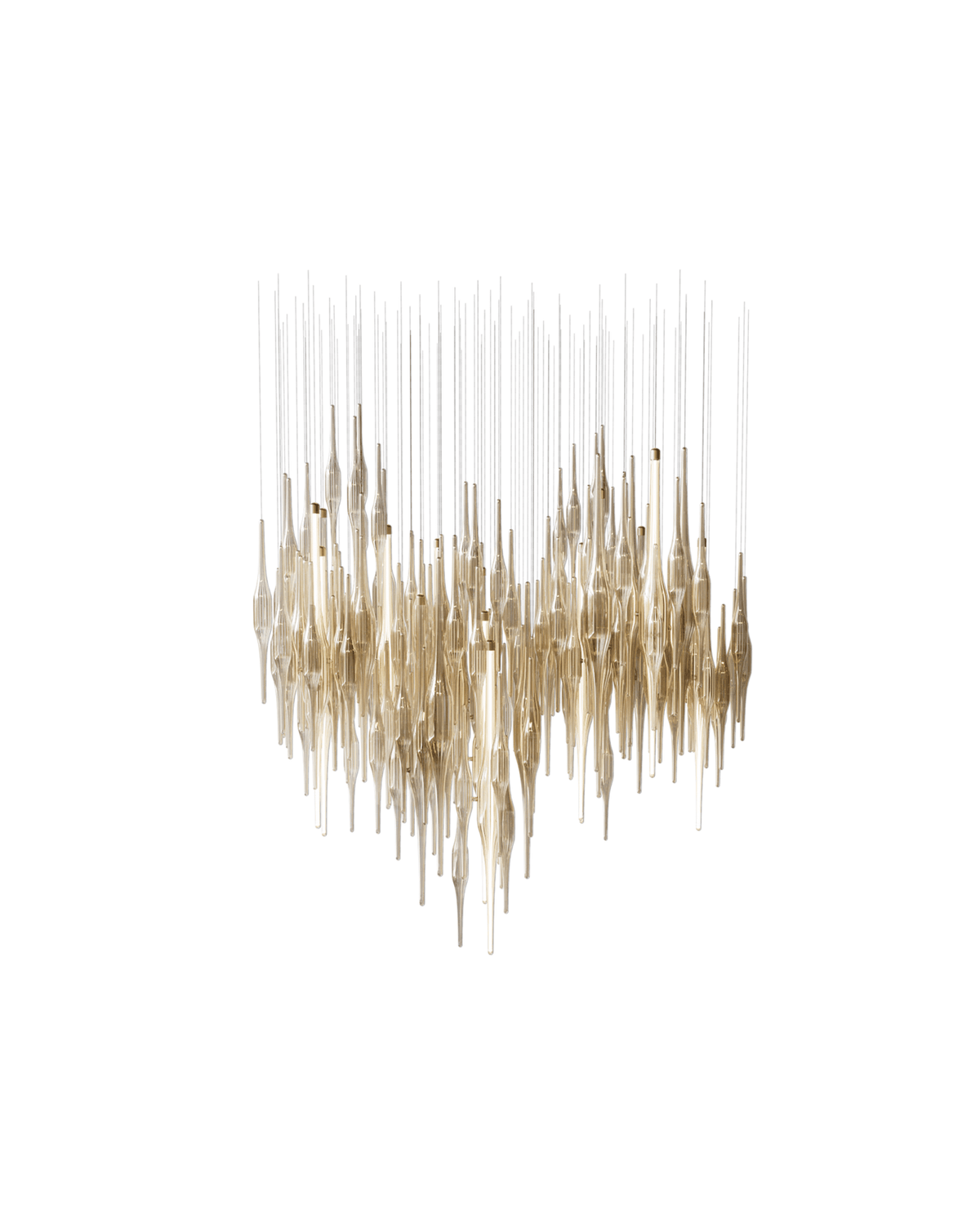 HydroDrop Amber Glass Grand Cascade Chandelier