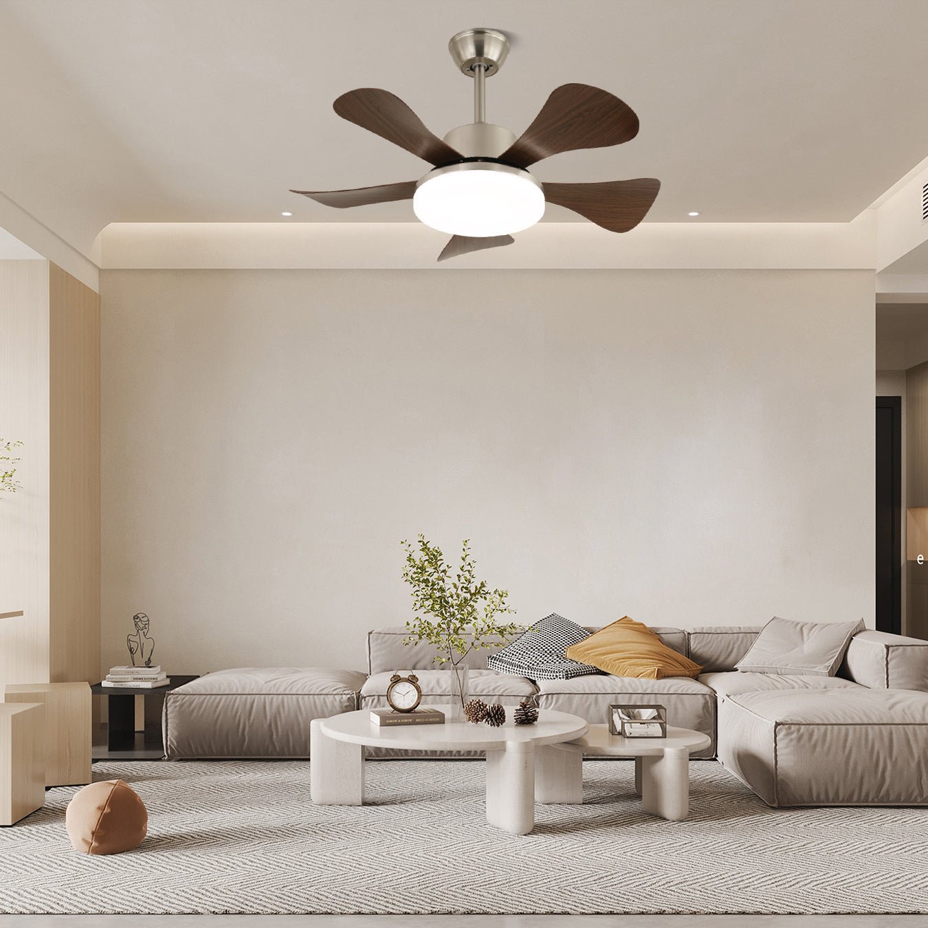 Aldeelle Modern Wood Ceiling Fan Light