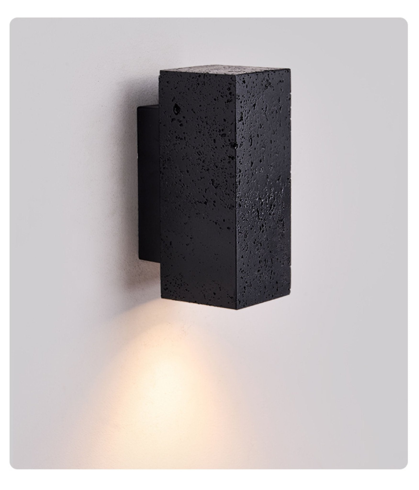Ewan Cuboid Black Travertine Wall Lamp