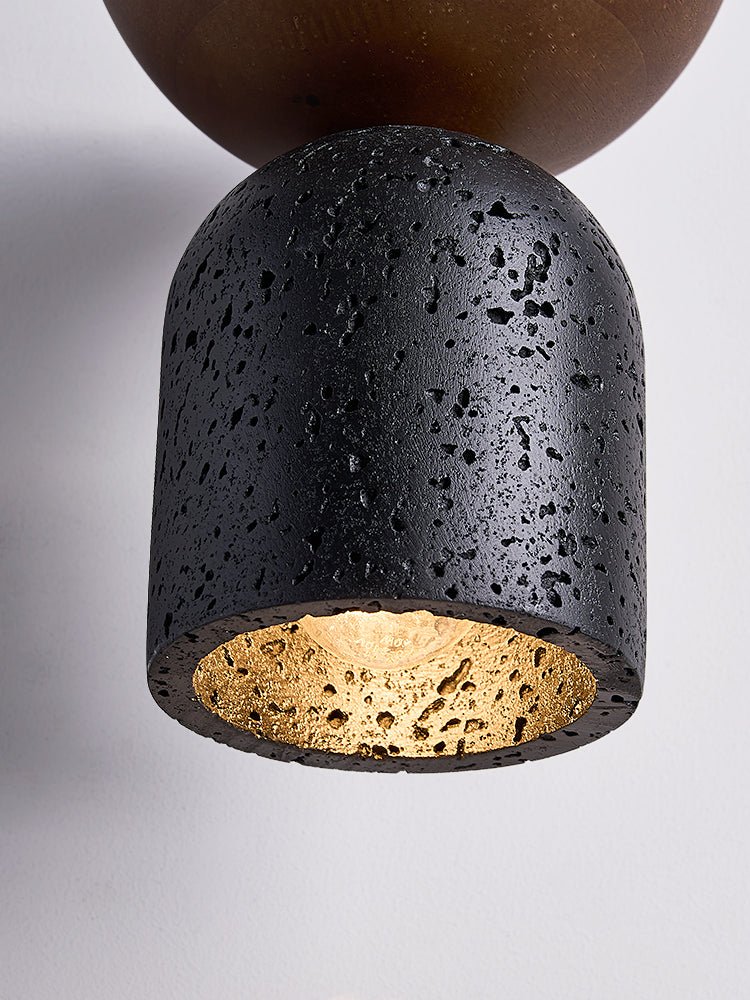 Theo Minimal Black Travertine Pendant Lamp