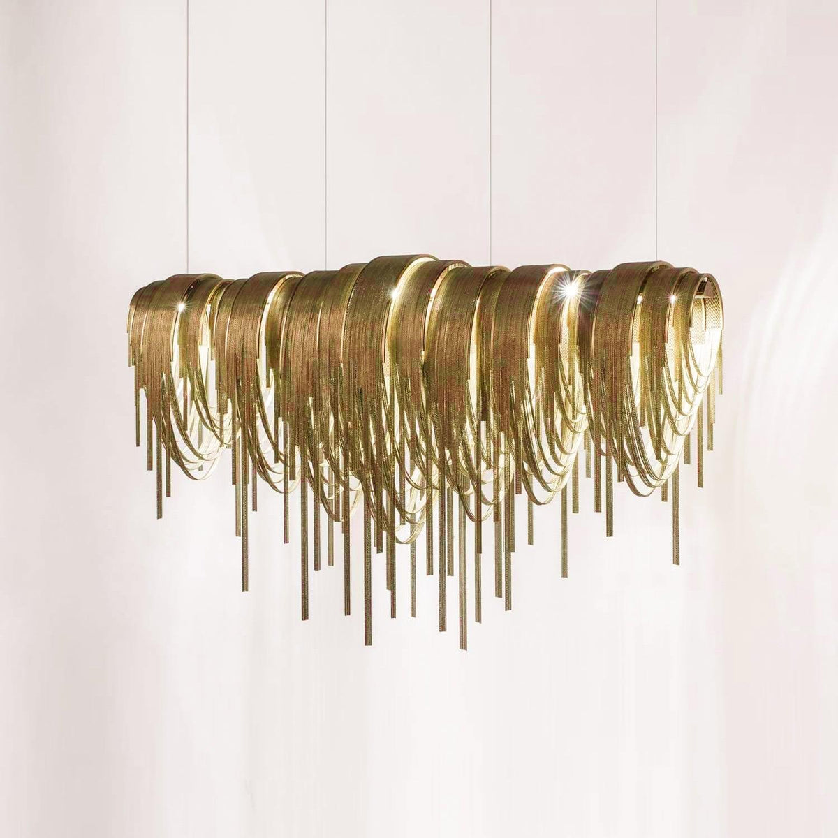 Tarien Chandelier Layered Chain Nickel Luxury