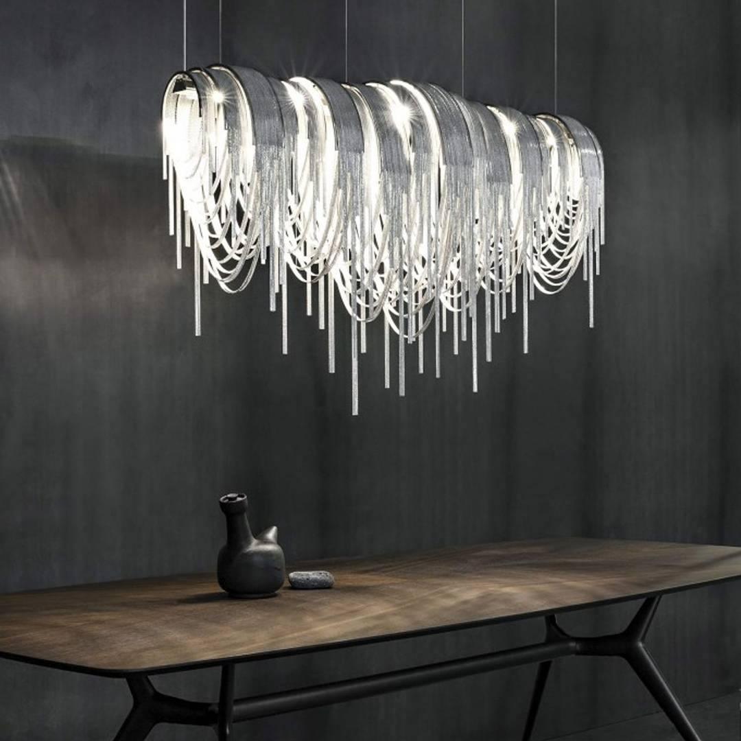 Tarien Chandelier Layered Chain Nickel Luxury