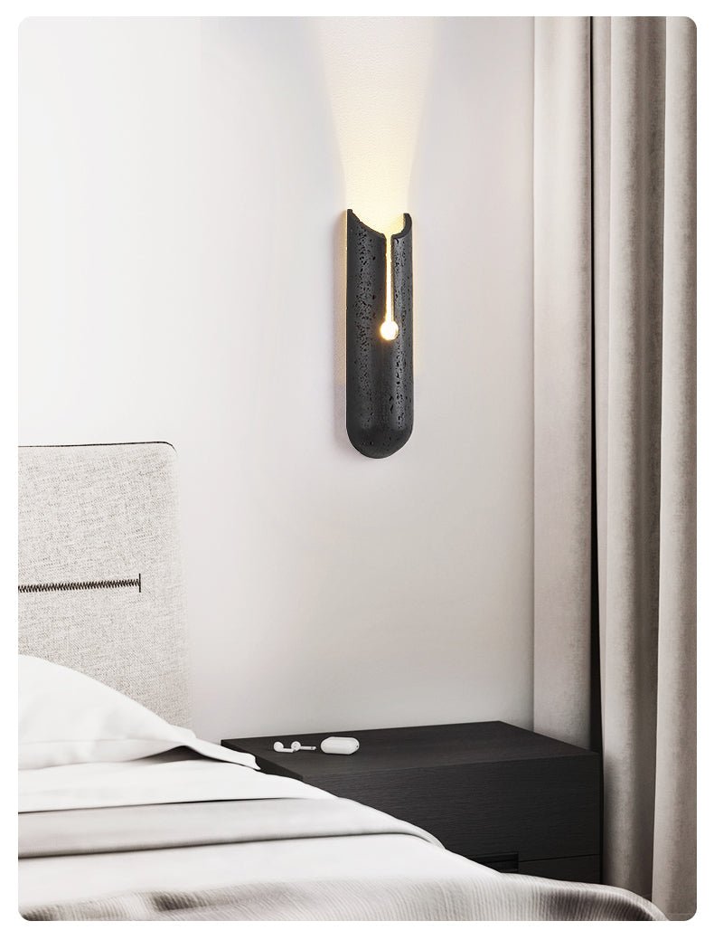Elraeila Split Black Travertine Wall Light