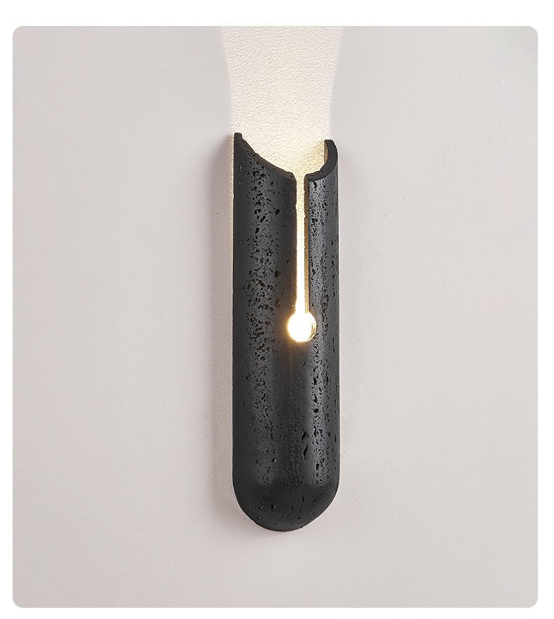 Elraeila Split Black Travertine Wall Light