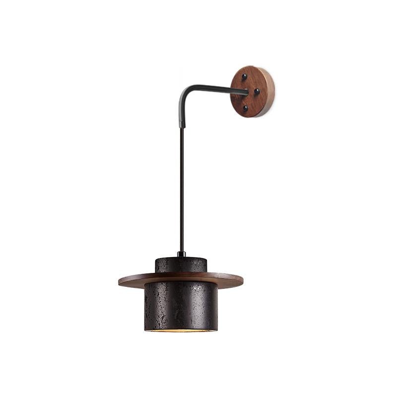 Halyn Modern Black Travertine Wall Light