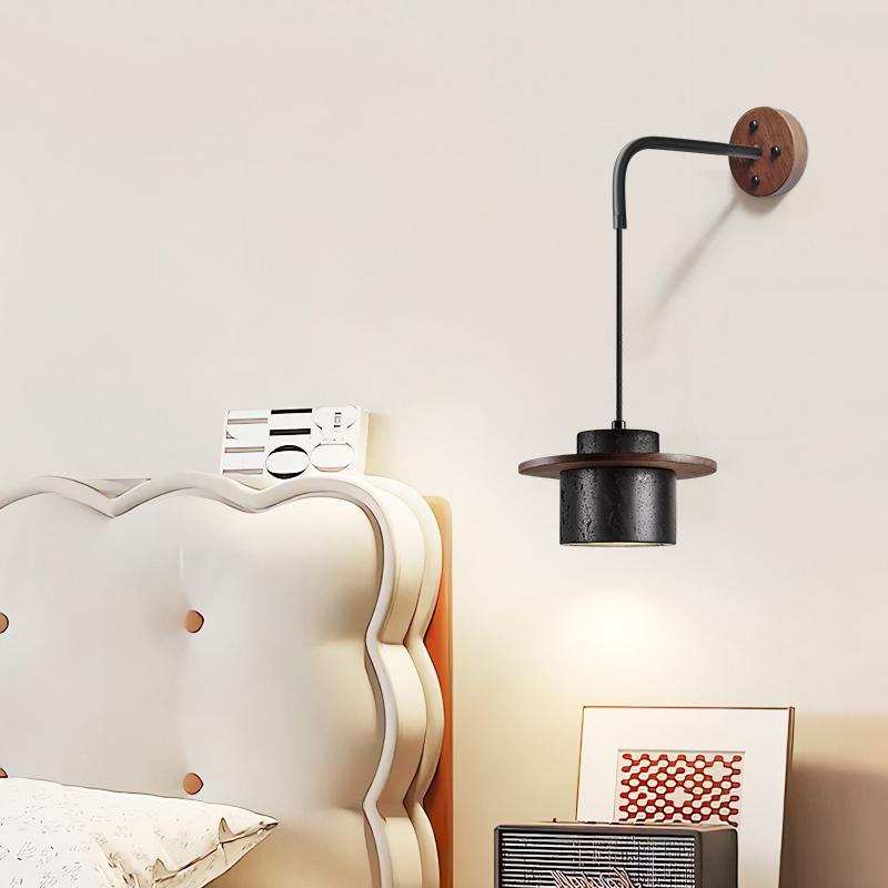 Halyn Modern Black Travertine Wall Light