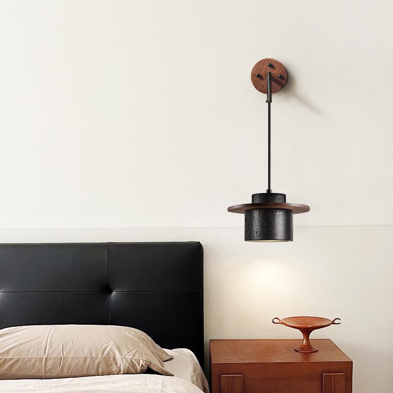 Halyn Modern Black Travertine Wall Light