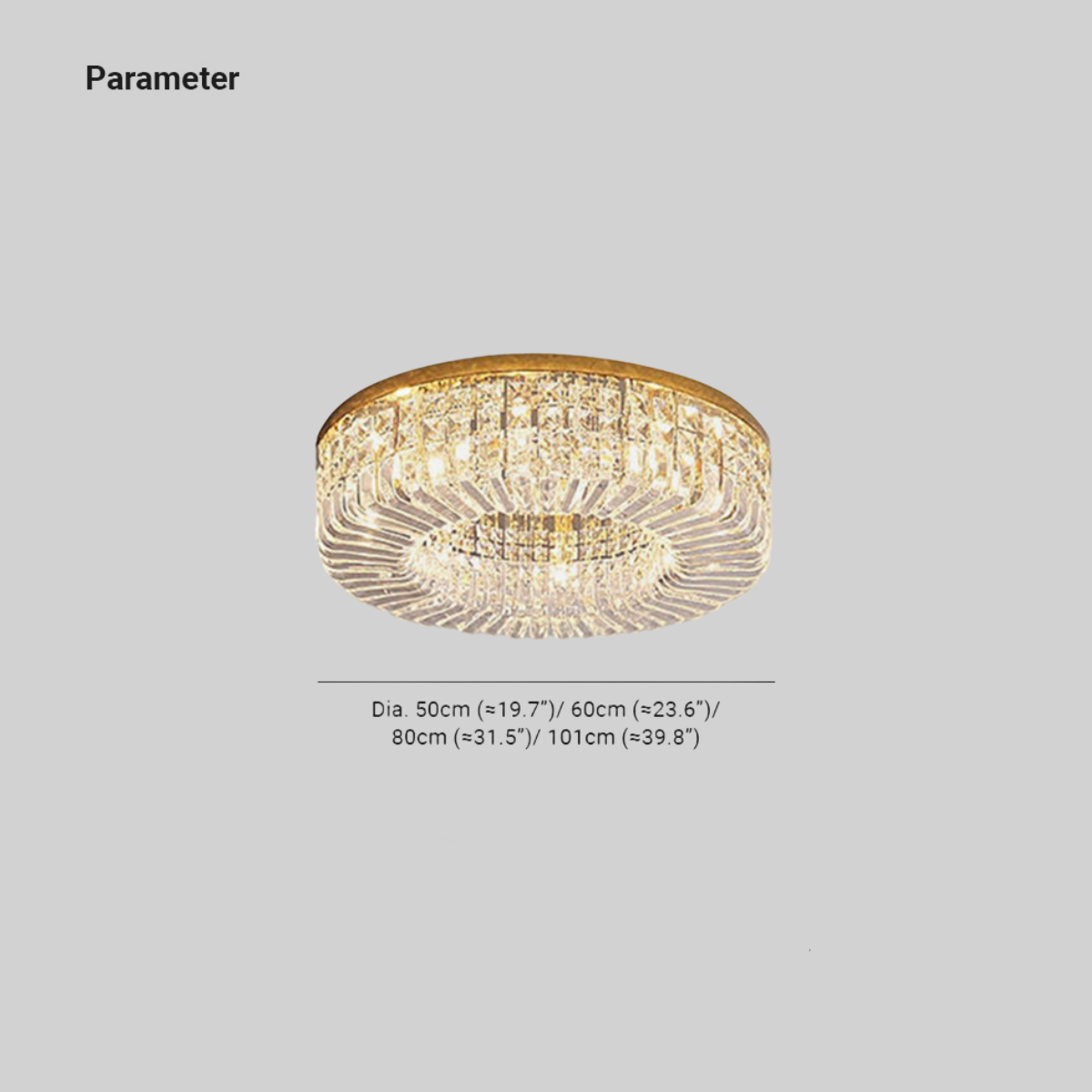 Kristy Luxury Flush Mount /Crystal Ceiling Light - Neutral Decor