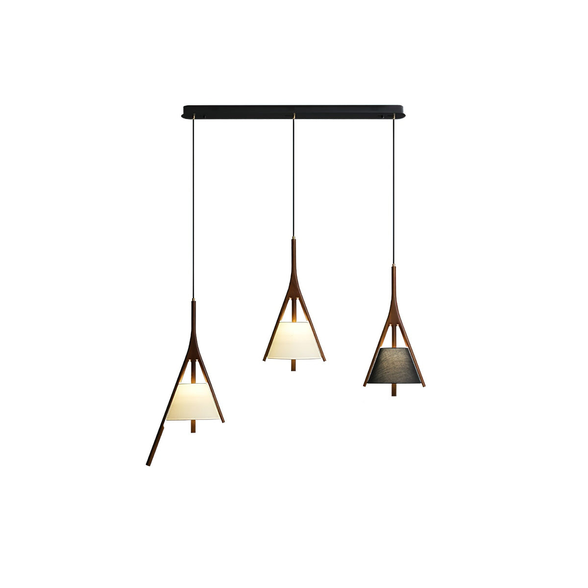 Zovenarae Triangular Wood Pendant Light