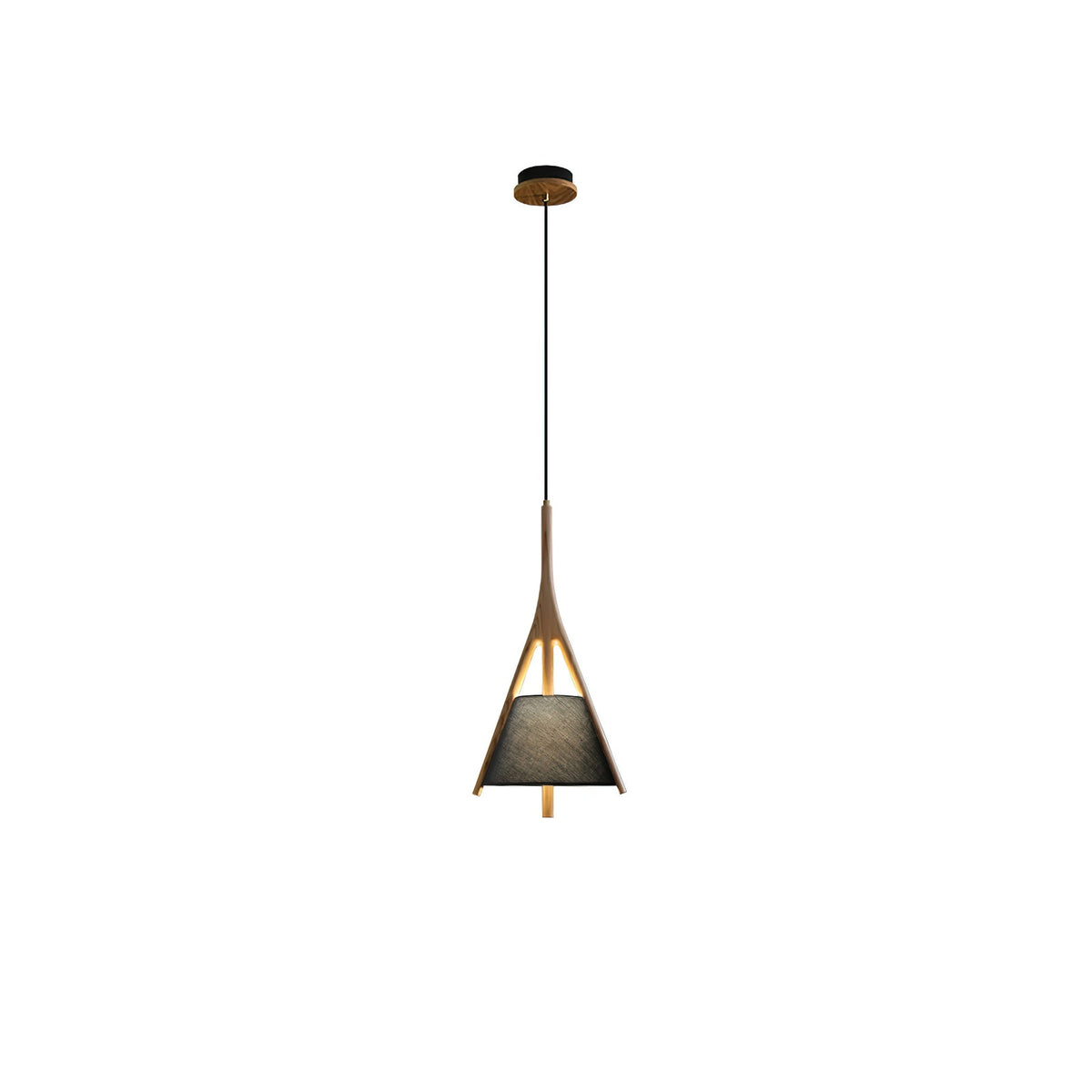 Zovenarae Triangular Wood Pendant Light