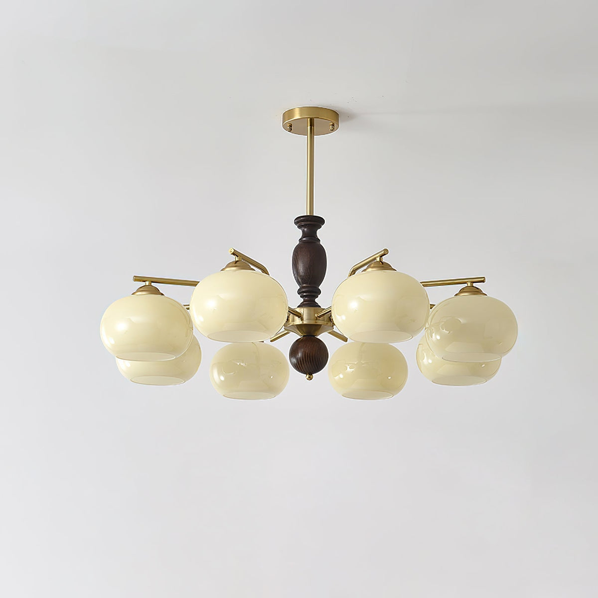 Elverora Chandelier Walnut Beige Orb