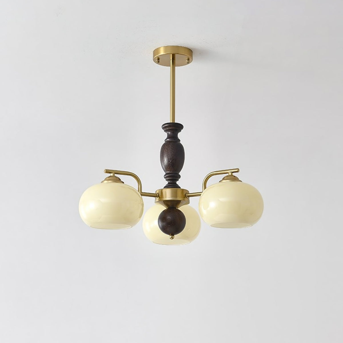 Elverora Chandelier Walnut Beige Orb