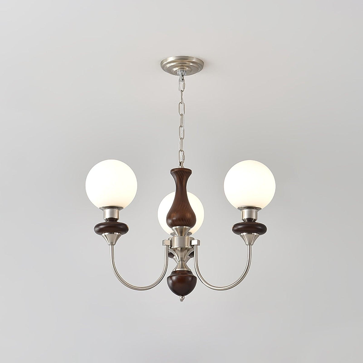 Rinoelle Chandelier Retro Brass Walnut Glass