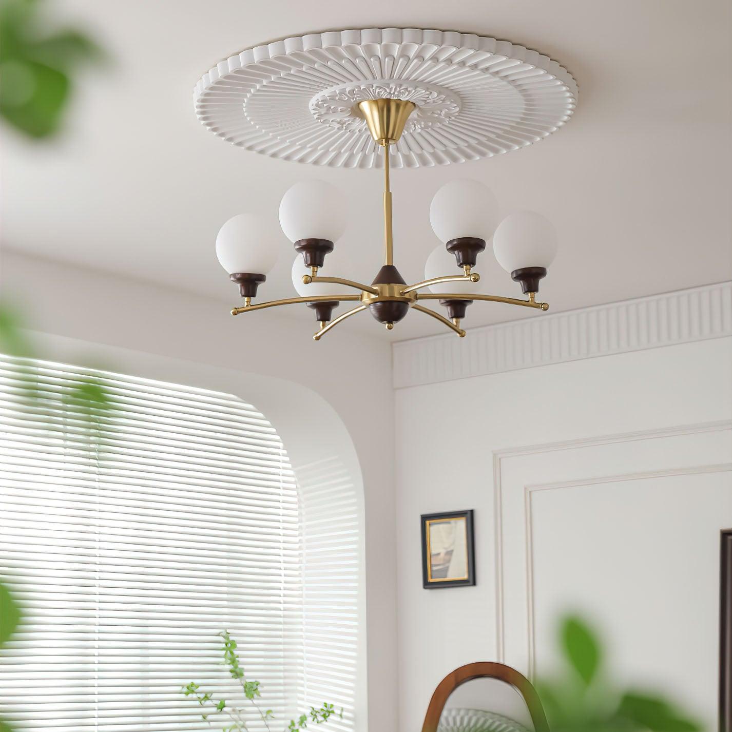 Elvanella Chandelier Walnut Glass Balls