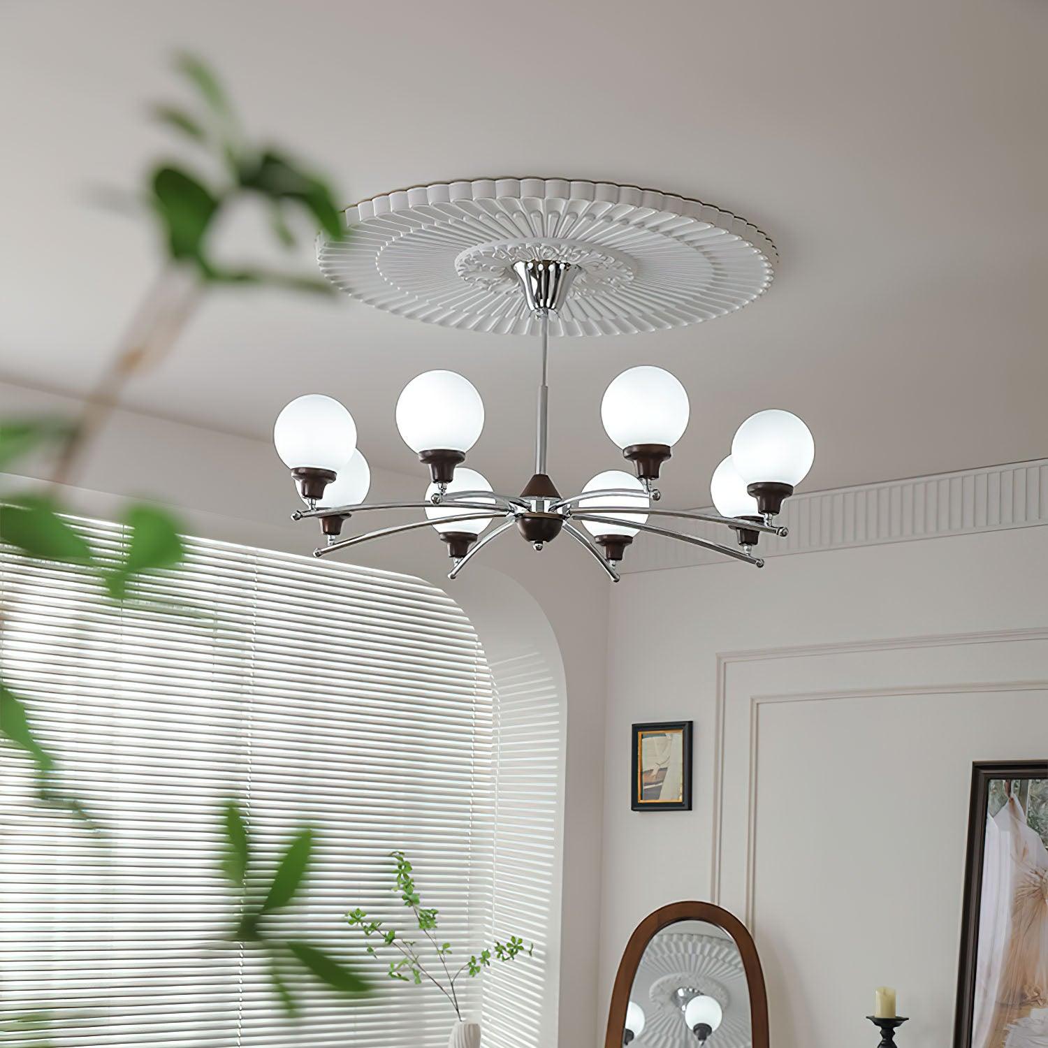 Elvanella Chandelier Walnut Glass Balls