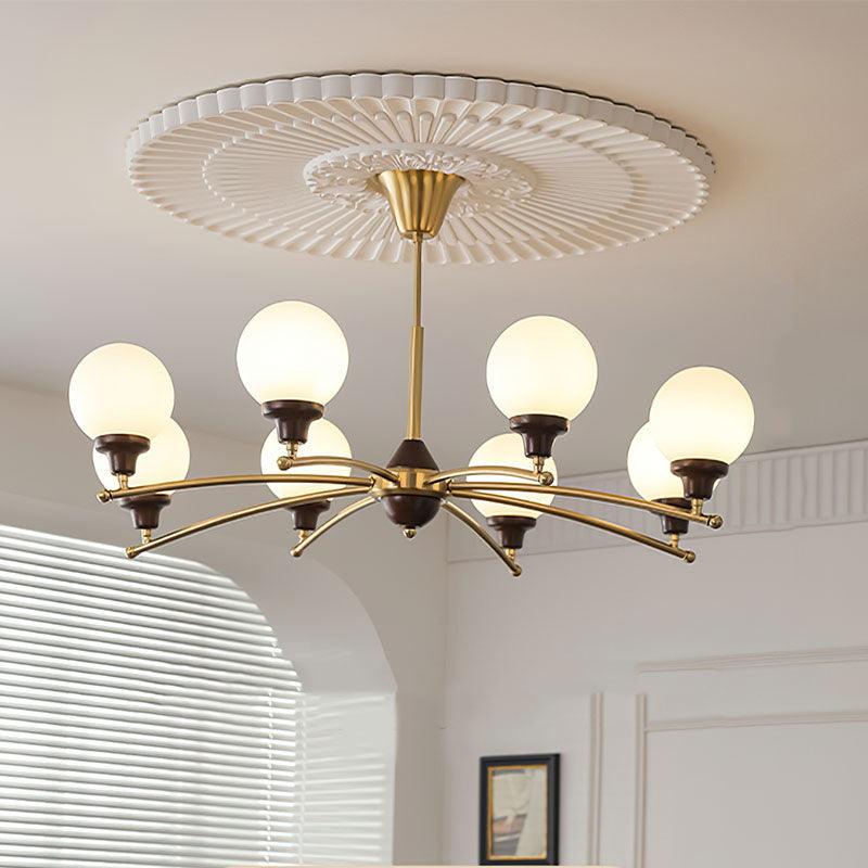 Elvanella Chandelier Walnut Glass Balls