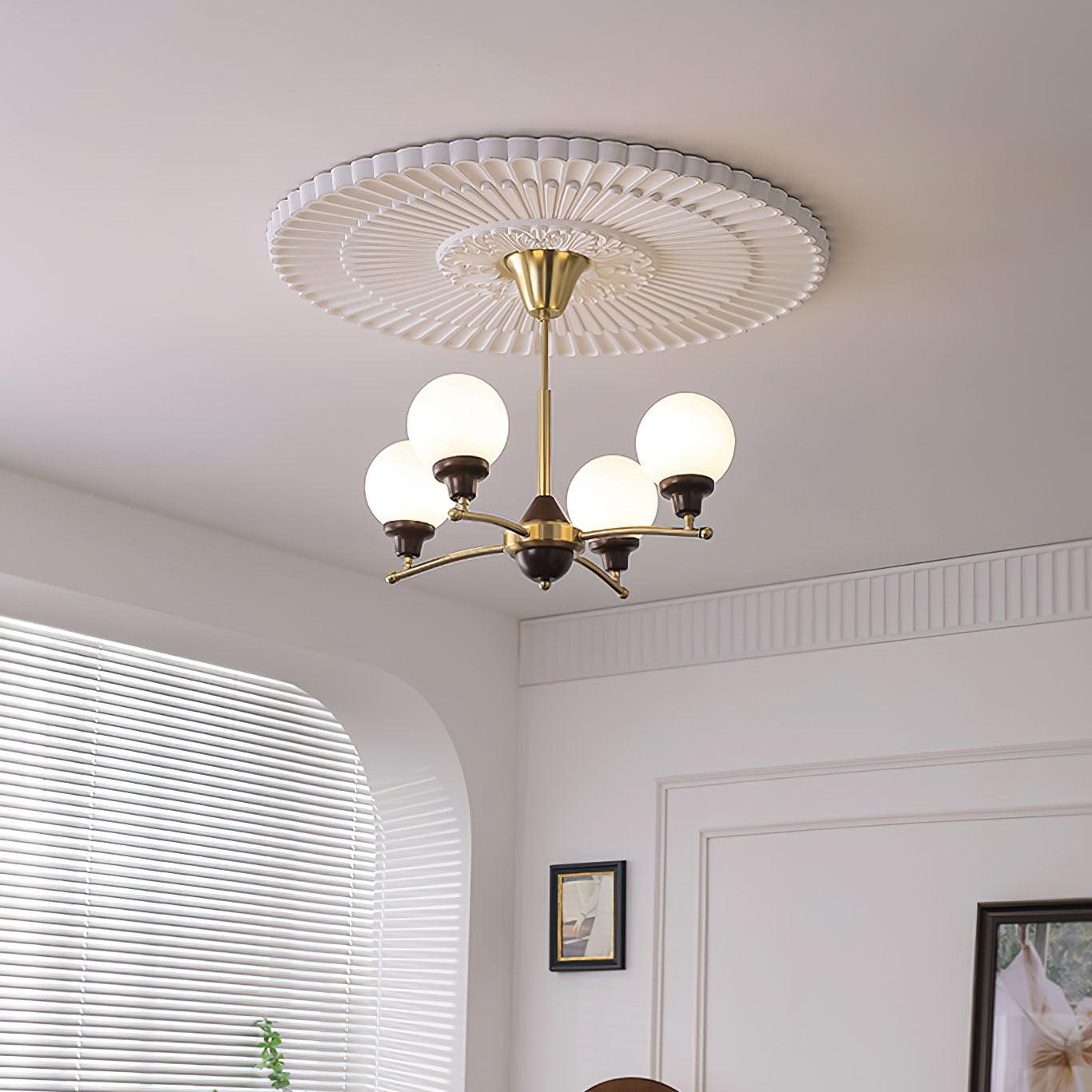 Elvanella Chandelier Walnut Glass Balls