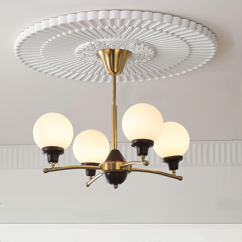 Elvanella Chandelier Walnut Glass Balls