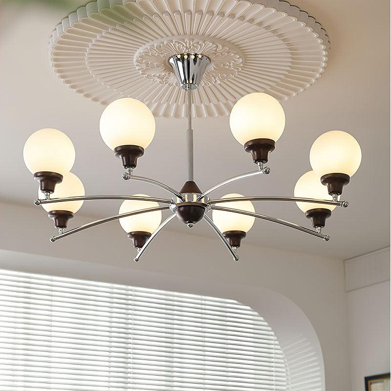 Elvanella Chandelier Walnut Glass Balls