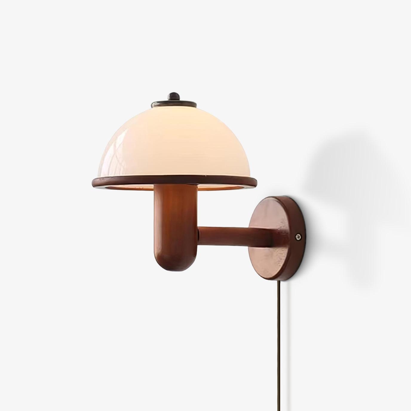 Rinerise Wall Lamp Mushroom Wood Oak
