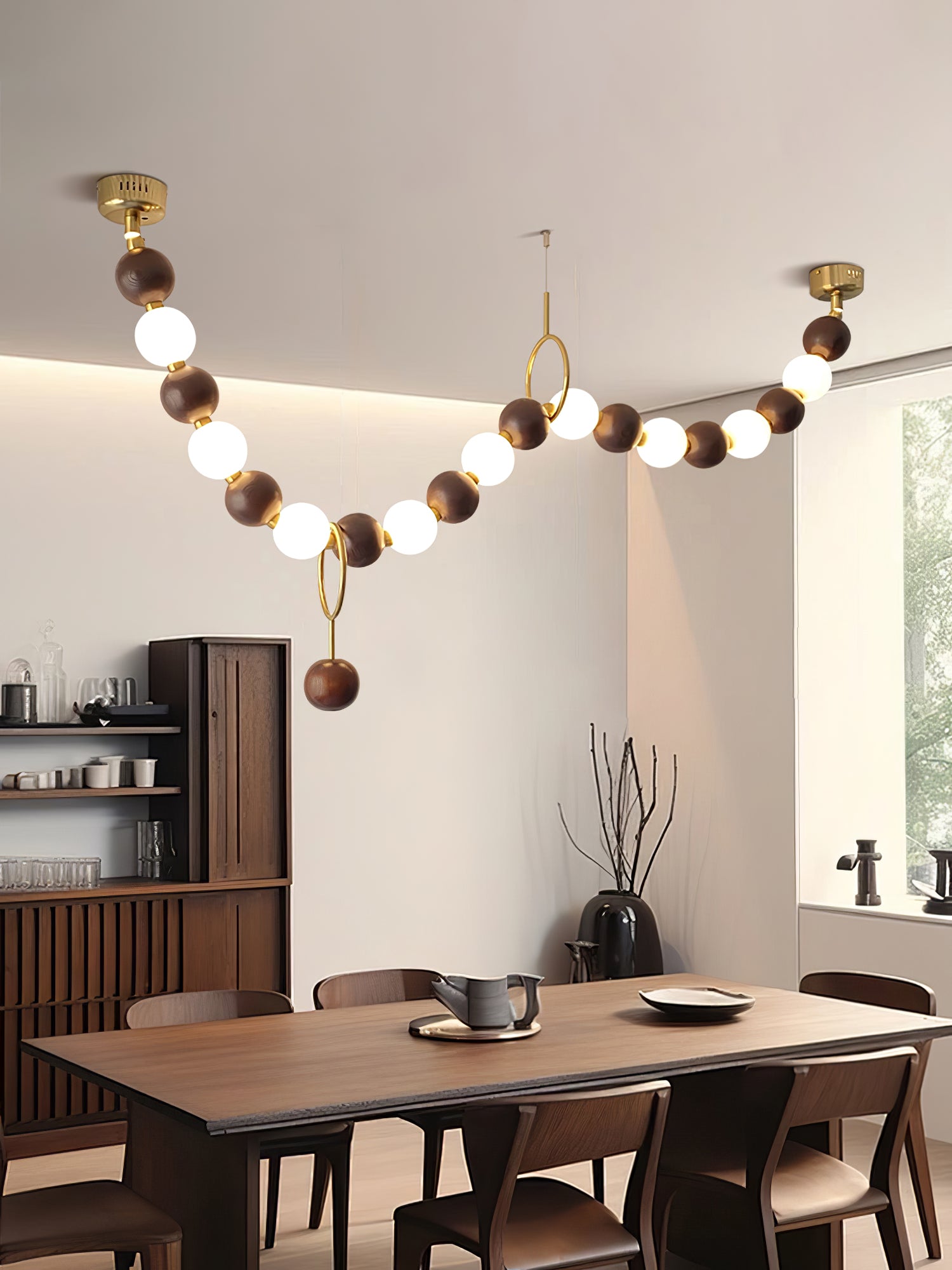Aldisira Chandelier Walnut Bead Necklace