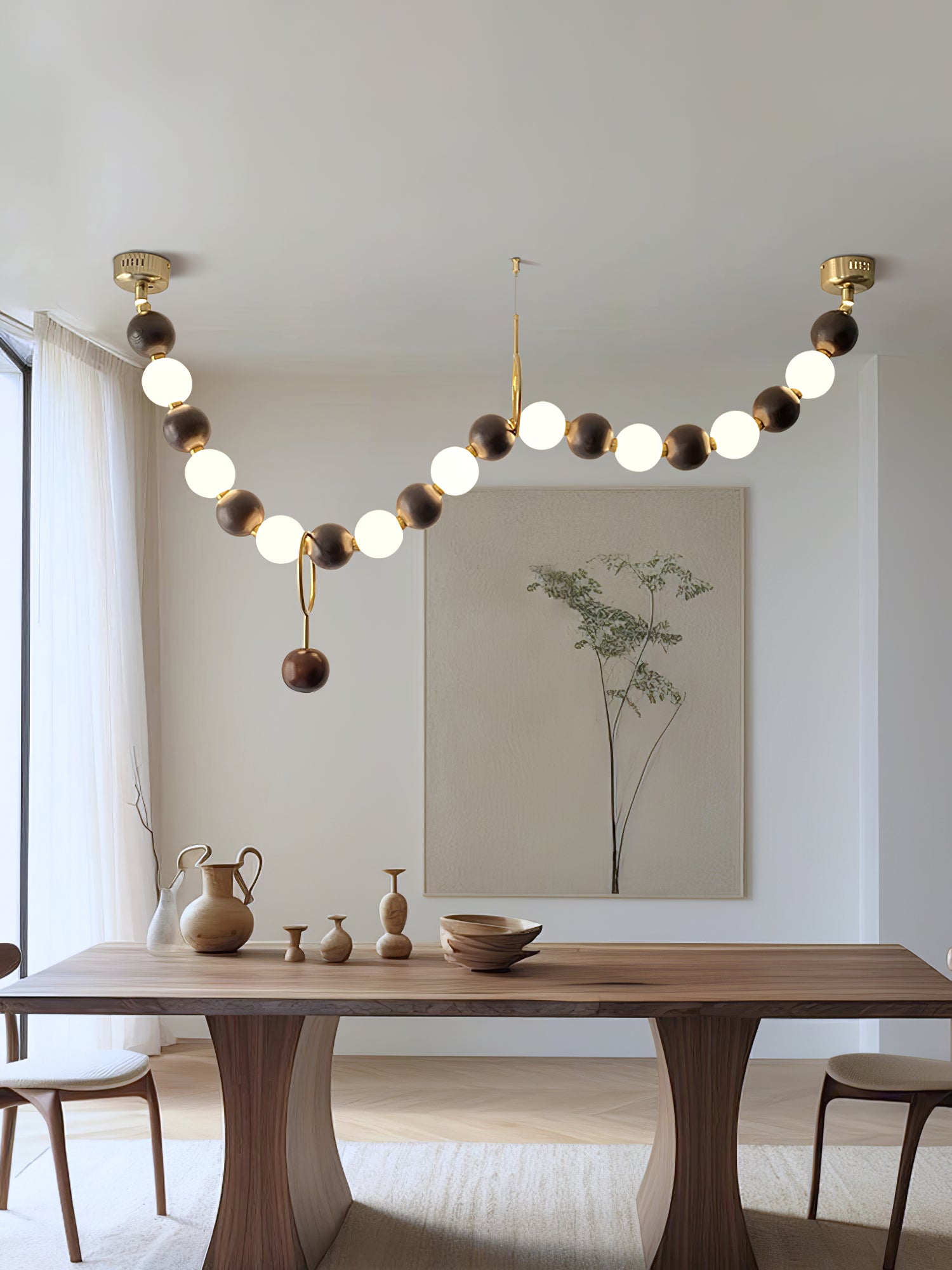 Aldisira Chandelier Walnut Bead Necklace