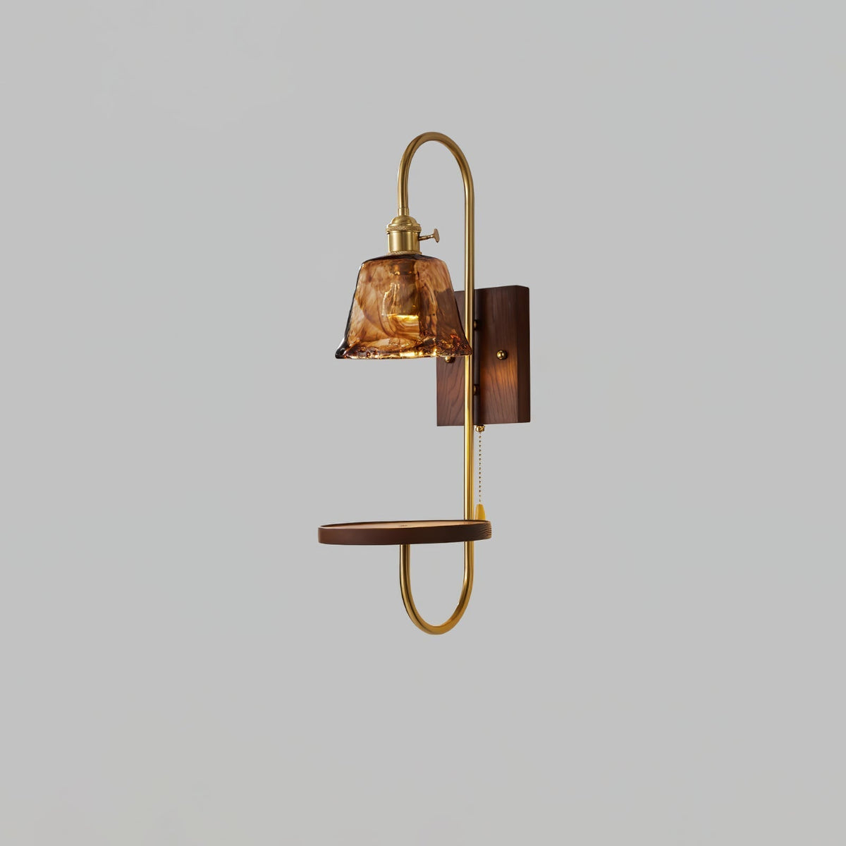 Altheus Nordic Art Shelf Walnut Wood Ceramics Sconce Wall lamp