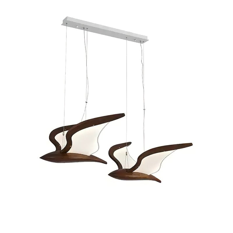 Aldiira Chandelier Bird Form Wood Sculptural