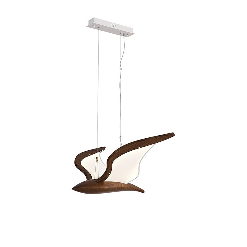 Aldiira Chandelier Bird Form Wood Sculptural