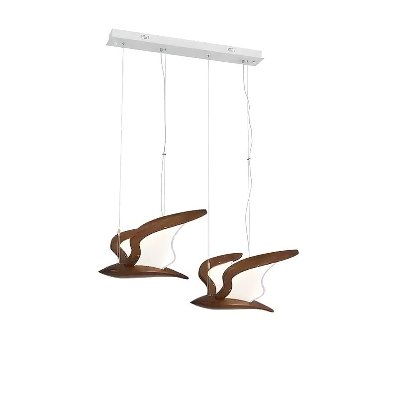 Aldiira Chandelier Bird Form Wood Sculptural