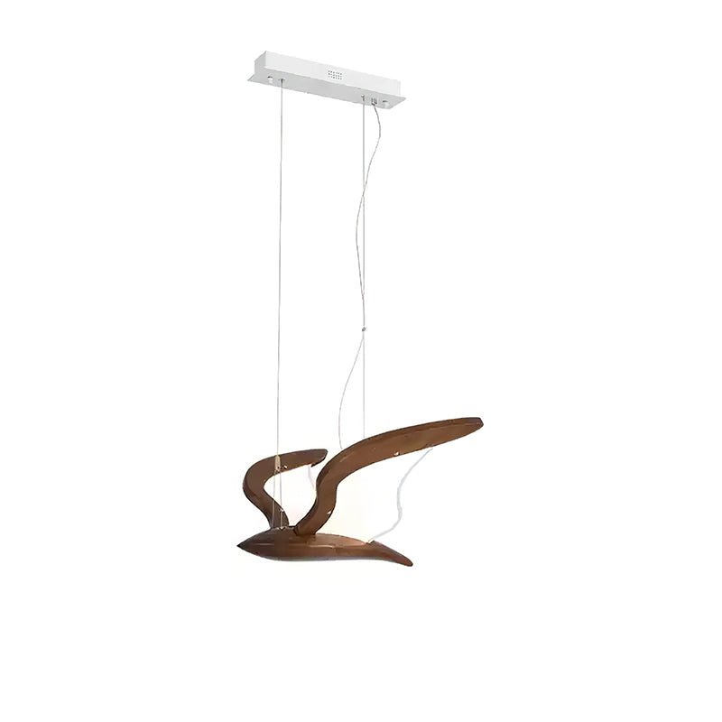 Aldiira Chandelier Bird Form Wood Sculptural
