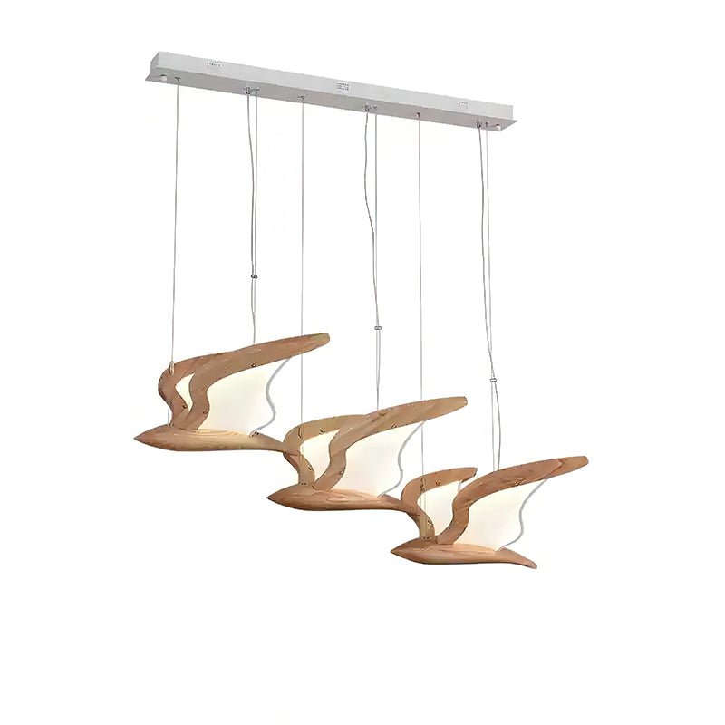 Aldiira Chandelier Bird Form Wood Sculptural