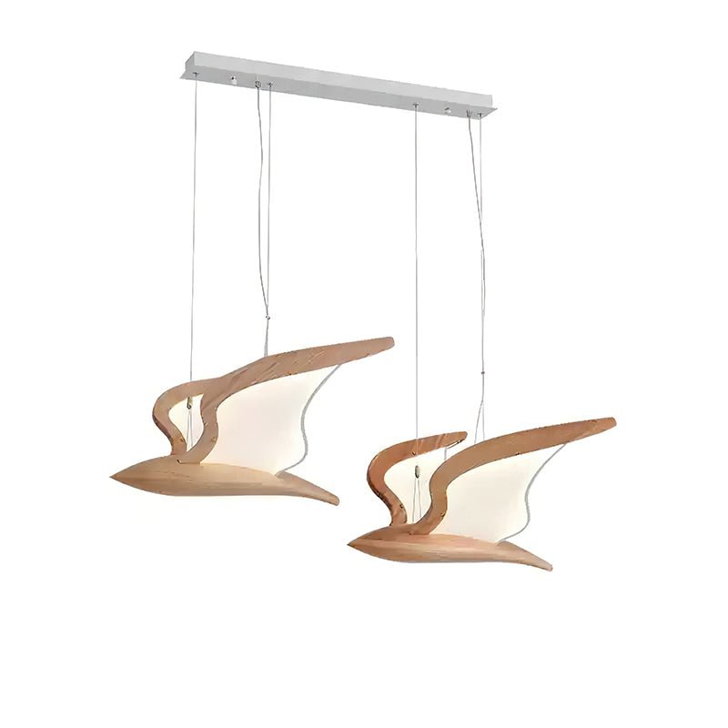 Aldiira Chandelier Bird Form Wood Sculptural