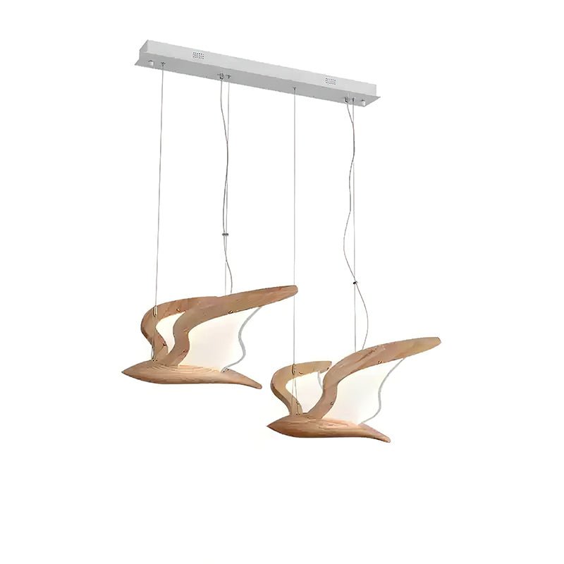 Aldiira Chandelier Bird Form Wood Sculptural