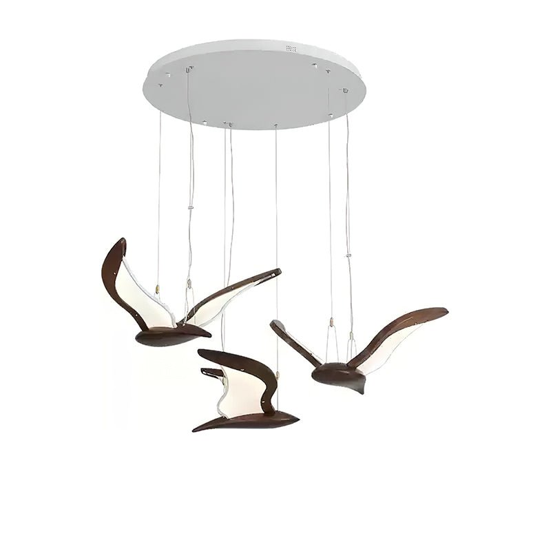Aldiira Chandelier Bird Form Wood Sculptural