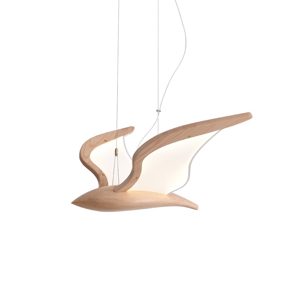 Aldiira Chandelier Bird Form Wood Sculptural