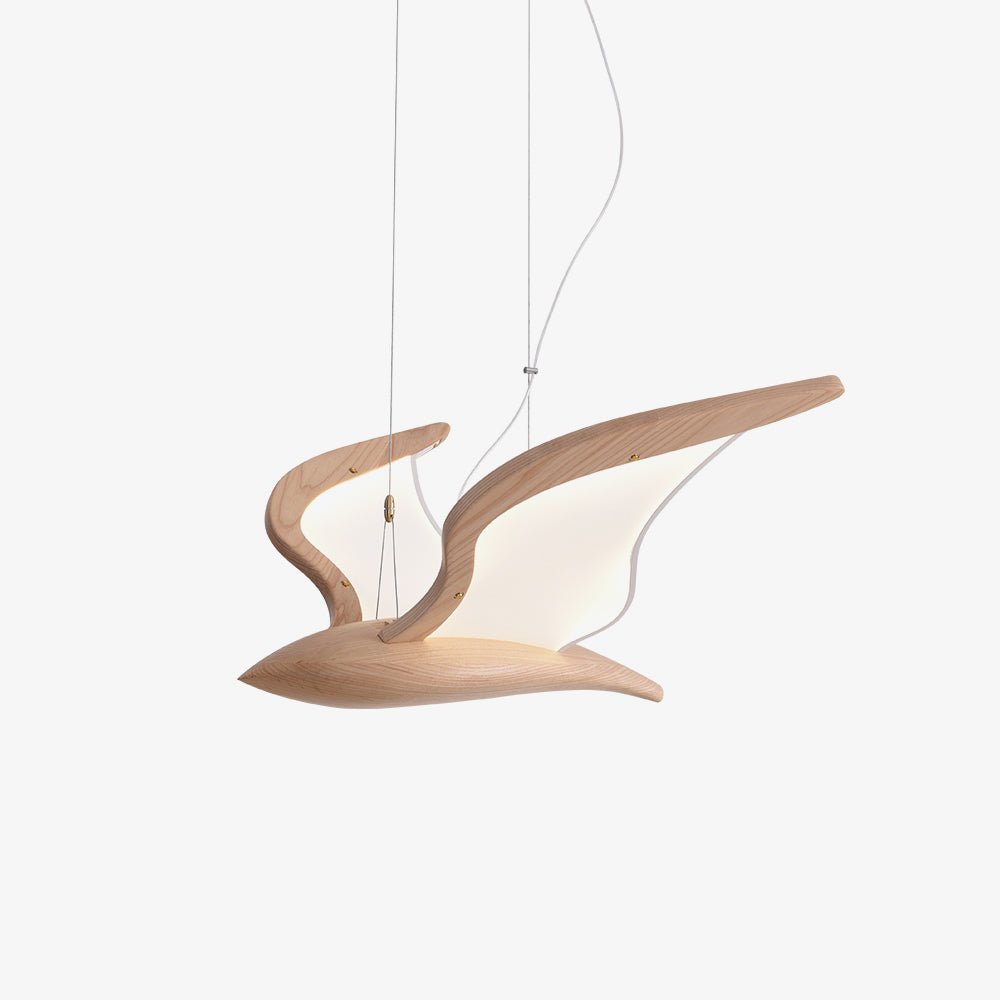 Aldiira Chandelier Bird Form Wood Sculptural