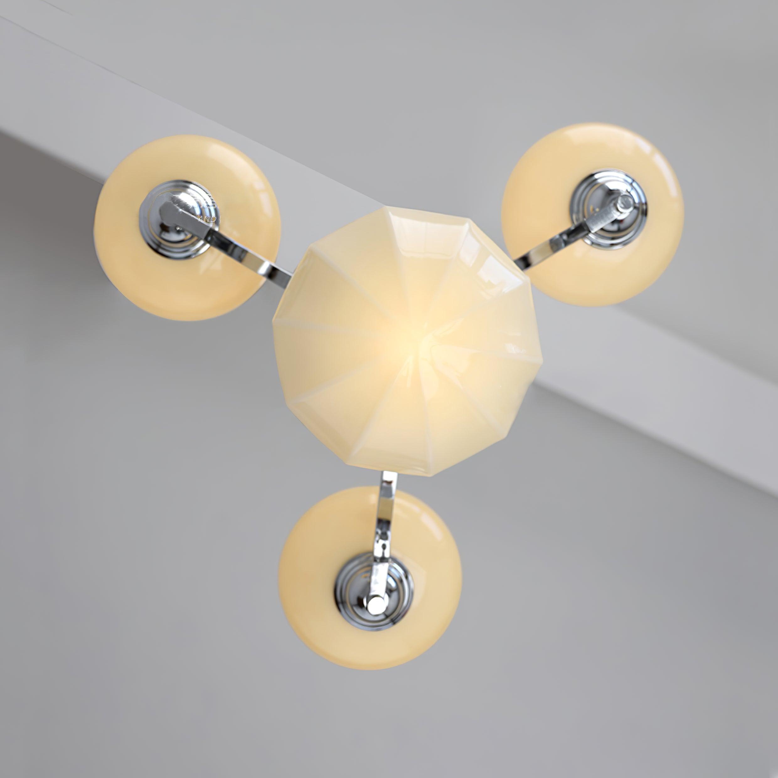 Veliniel Chandelier Warre Satin Nickel Glass Iron