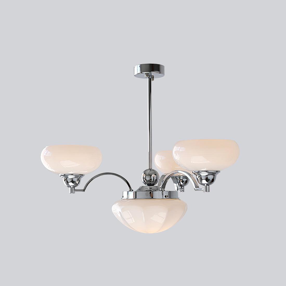 Veliniel Chandelier Warre Satin Nickel Glass Iron