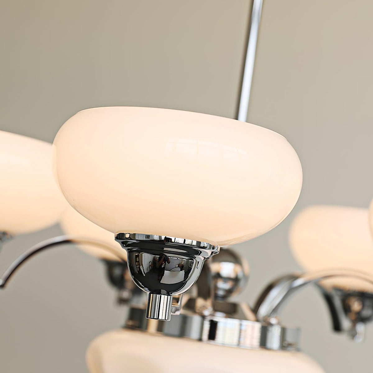Veliniel Chandelier Warre Satin Nickel Glass Iron