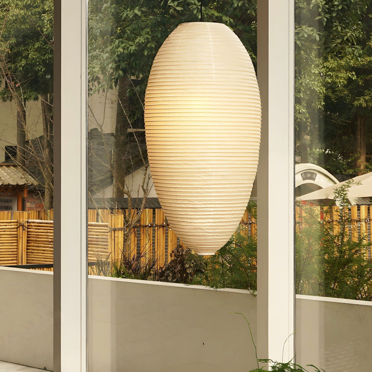 Myraean Modern Minimalist Wabi Chestnut Paper Bamboo Pendant Lamp