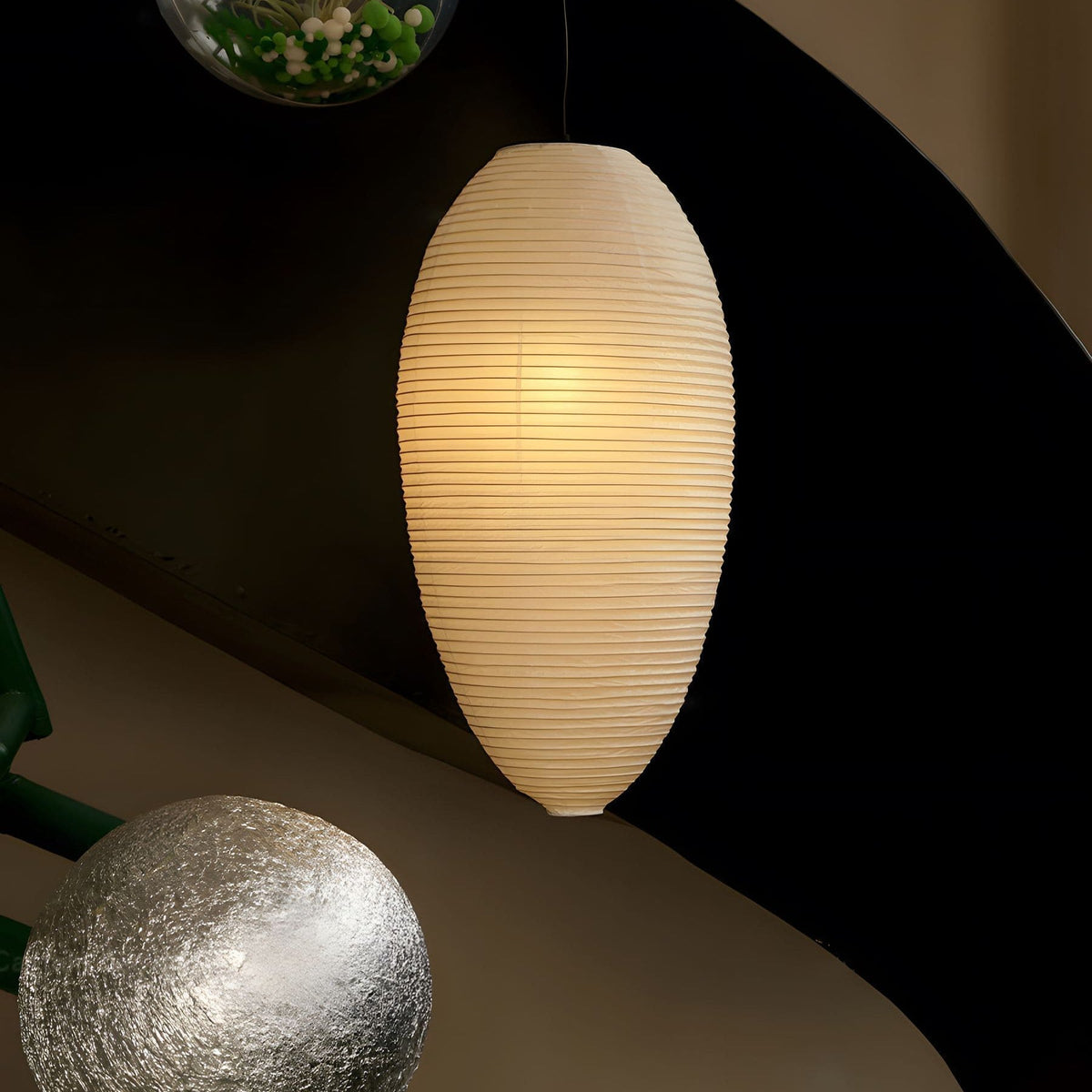 Myraean Modern Minimalist Wabi Chestnut Paper Bamboo Pendant Lamp