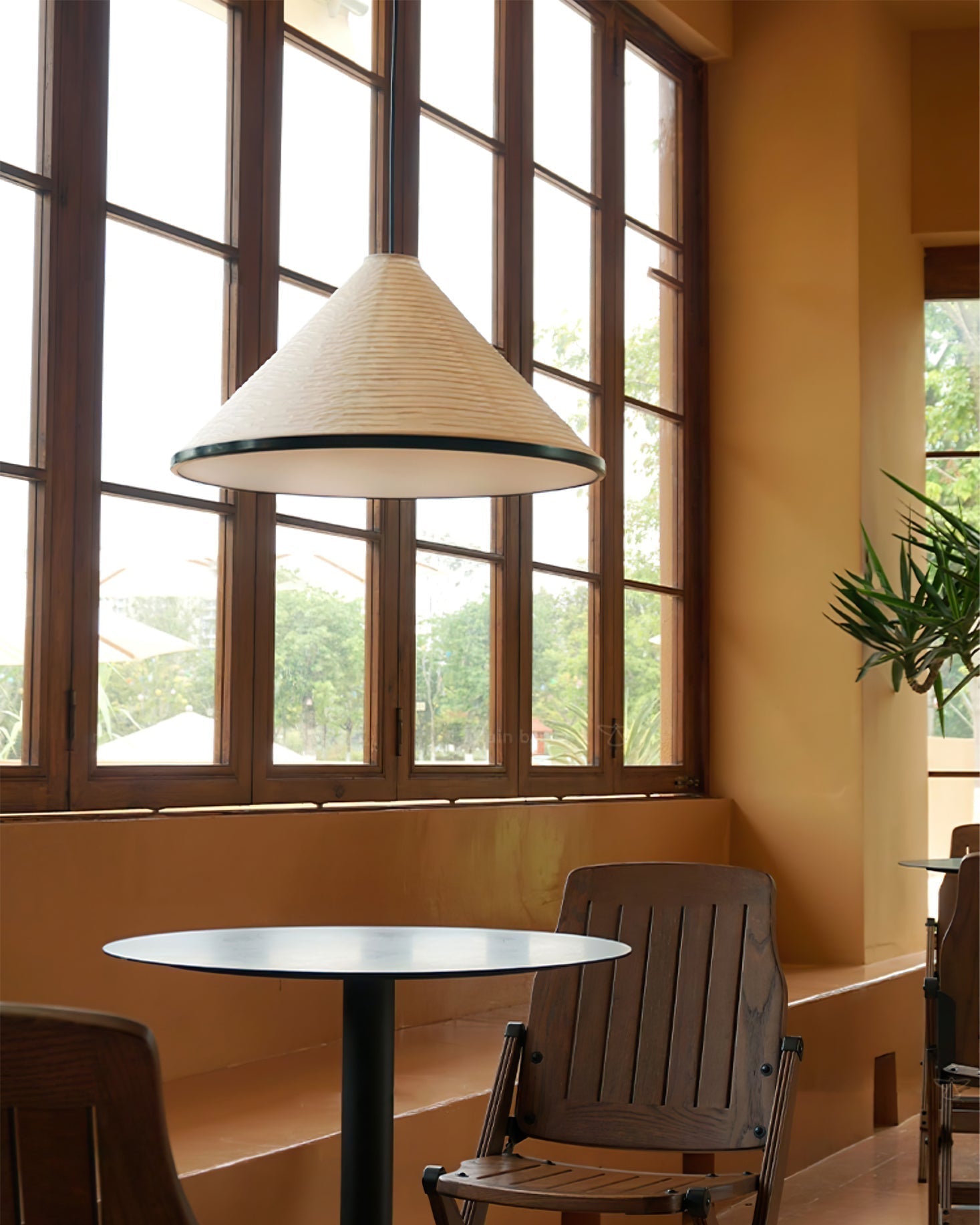 Conic Paper Pyramid Pendant Lamp