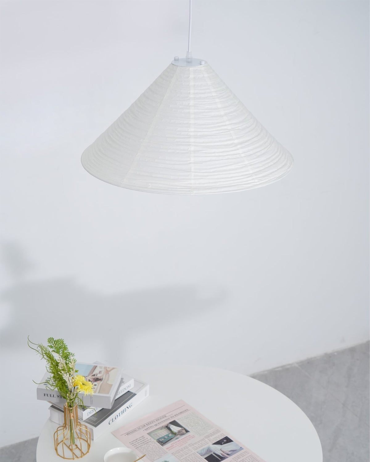 Conic Paper Pyramid Pendant Lamp