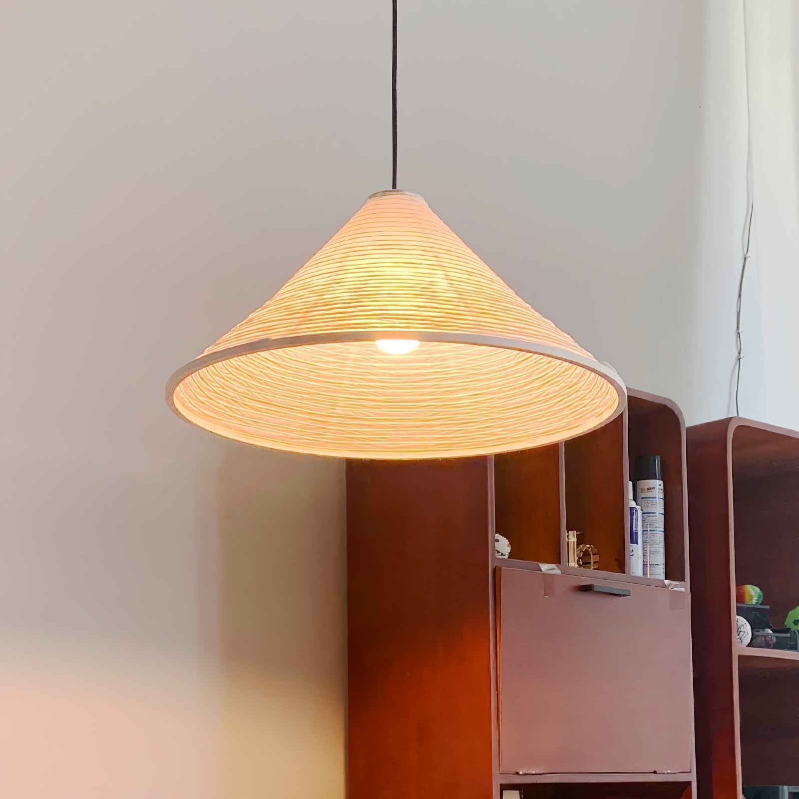 Conic Paper Pyramid Pendant Lamp