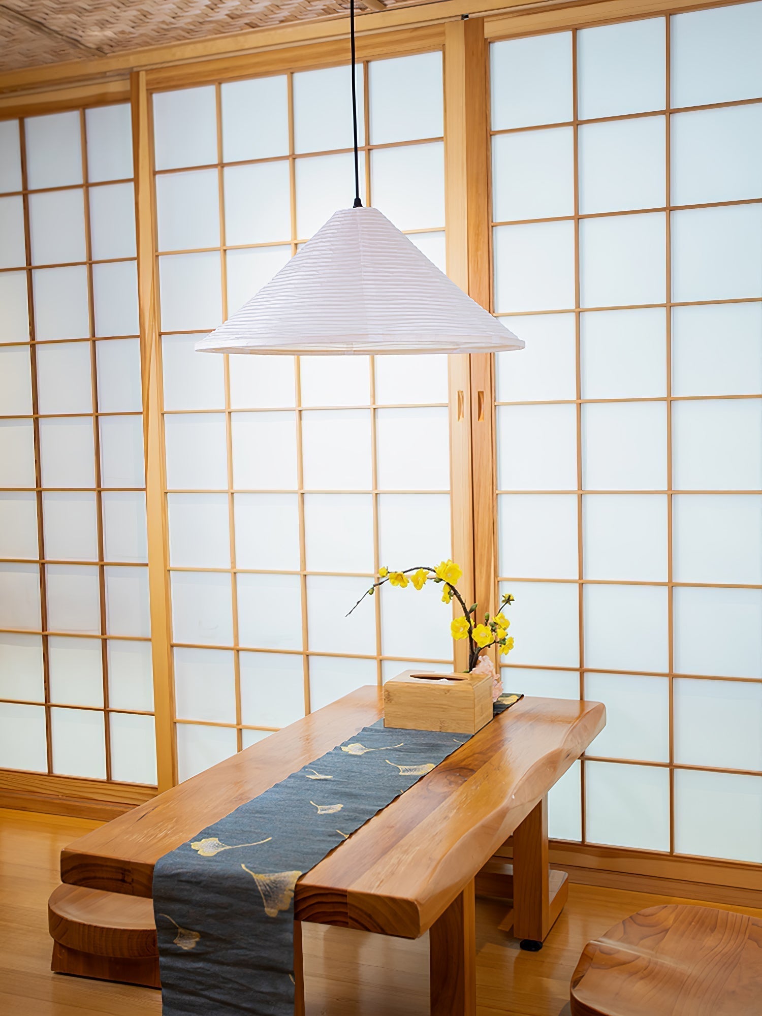 Conic Paper Pyramid Pendant Lamp